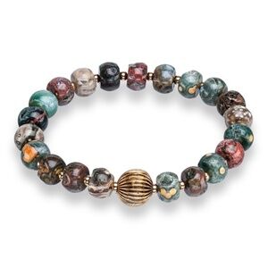 Rare Ocean Jasper Beaded Stretch Bracelet